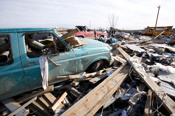 Tornado destruction in East Bernstadt, Kentucky, where several people died